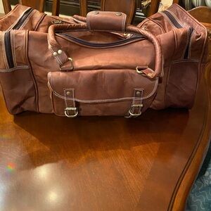 Brown Leather Duffel Bag